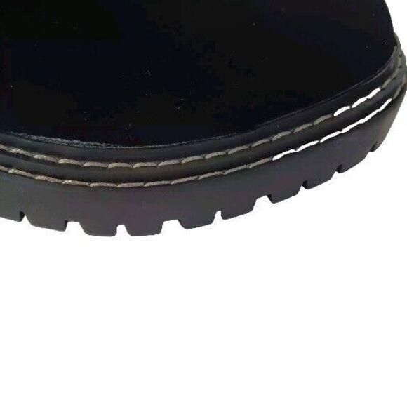 Splendid Black Suede Boots Alexxi Lug Boot Leather Ankle Booties Chunky Size 9 - Picture 5 of 11